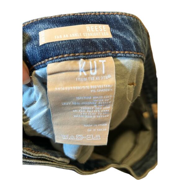 Kut from the Kloth Reese high rise fab ab ankle straight leg Size 14 gold embel - Picture 2 of 10